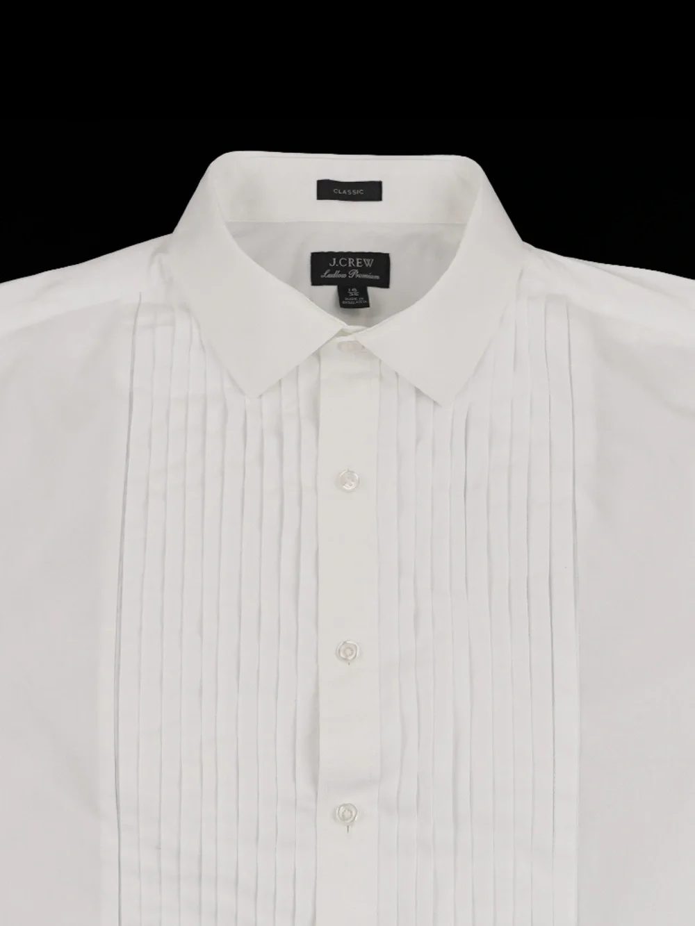 JCREW Size 16 / 35 Ludlow Pleated-Bib Tuxedo Shirt in White $168 BN777